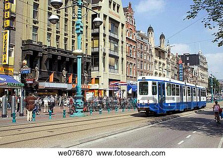 Damrak, Amsterdam. Holland View Large Photo Image Stock Image - Damrak, Amsterdam. Holland. Fotosearch