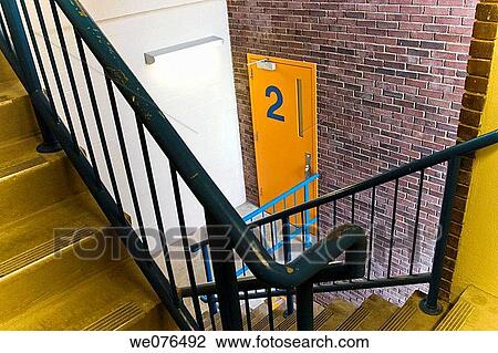 Stock Image - Door in an office building with the number? 2? printed on it.. Fotosearch
