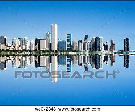 DOWNTOWN SKYLINE. CHICAGO. ILLINOIS. USA View Large Photo Image Stock Photo - DOWNTOWN SKYLINE. CHICAGO. ILLINOIS. USA. Fotosearch