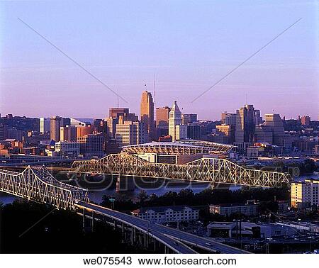 DOWNTOWN SKYLINE. CINCINNATI OHIO. USA View Large Photo Image Stock Image - DOWNTOWN SKYLINE. CINCINNATI OHIO. USA. Fotosearch