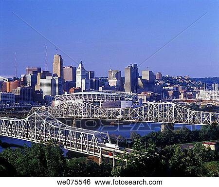 DOWNTOWN SKYLINE. CINCINNATI OHIO. USA View Large Photo Image Stock Photograph - DOWNTOWN SKYLINE. CINCINNATI OHIO. USA. Fotosearch