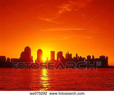 DOWNTOWN SKYLINE. HUDSON RIVER. MANHATTAN. NEW YORK. USA View Large Photo Image Stock Image - DOWNTOWN SKYLINE. HUDSON RIVER. MANHATTAN. NEW YORK. USA. Fotosearch