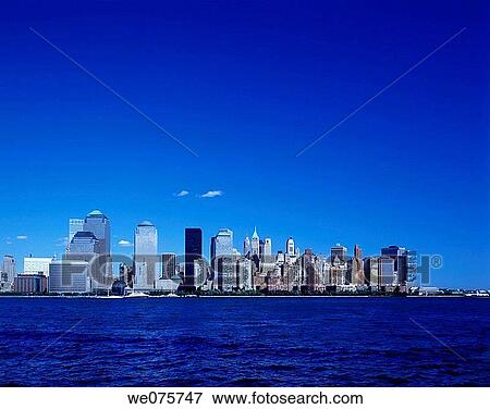 DOWNTOWN SKYLINE. MANHATTAN NEW YORK. USA View Large Photo Image Stock Photo - DOWNTOWN SKYLINE. MANHATTAN NEW YORK. USA. Fotosearch