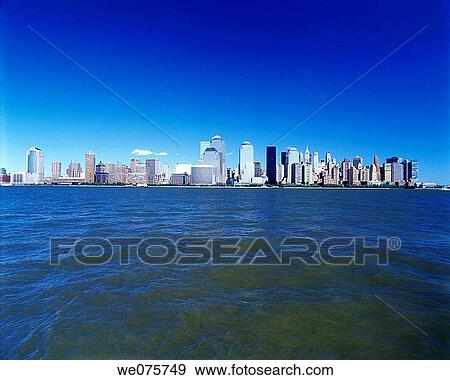 DOWNTOWN SKYLINE. MANHATTAN NEW YORK. USA View Large Photo Image Stock Photo - DOWNTOWN SKYLINE. MANHATTAN NEW YORK. USA. Fotosearch