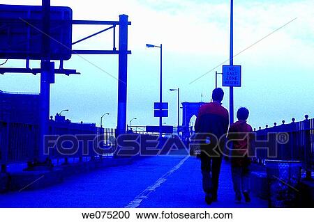 FATHER AND SON WALKING. BROOKLYN BRIDGE. MANHATTAN NEW YORK. USA View Large Photo Image Stock Image - FATHER AND SON WALKING. BROOKLYN BRIDGE. MANHATTAN NEW YORK. USA. Fotosearch