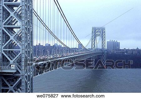 george washington bridge hudson river. manhattan new york. USA View Large Photo Image Stock Photo - george washington bridge hudson river. manhattan new york. USA. Fotosearch