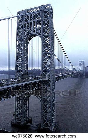 george washington bridge hudson river. manhattan new york. USA View Large Photo Image Stock Photo - george washington bridge hudson river. manhattan new york. USA. Fotosearch
