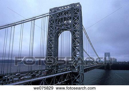 george washington bridge hudson river. manhattan new york. USA View Large Photo Image Stock Photo - george washington bridge hudson river. manhattan new york. USA. Fotosearch
