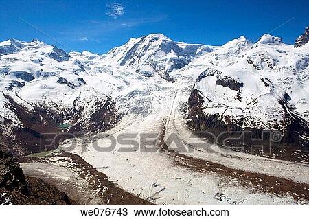 Stock Image - Glacier by Matterhorn in Switzerland. Fotosearch