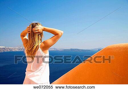 Greece. Cyclades Islands. Santorini. Oia View Large Photo Image Stock Photography - Greece. Cyclades Islands. Santorini. Oia. Fotosearch