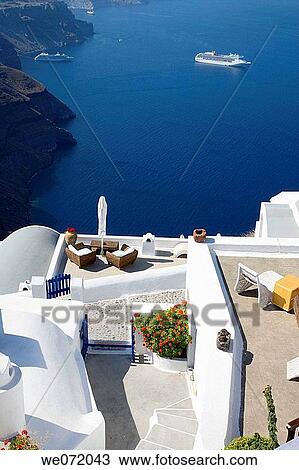 Greece. Cyclades Islands. Santorini. Fira. View Large Photo Image Stock Image - Greece. Cyclades Islands. Santorini. Fira.. Fotosearch