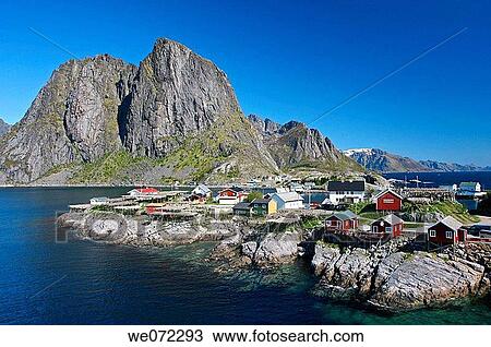 Stock Image - Hamn°y, Lofoten Islands, Norway, Europe. Fotosearch