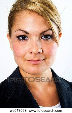 Head shot, studio portrait of mid 20's caucasian female in business attire. View Large Photo Image Stock Photo - Head shot, studio portrait of mid 20's caucasian female in business attire.. Fotosearch
