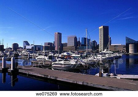 INNER HARBOR SKYLINE. BALTIMORE MARYLAND. USA View Large Photo Image Stock Photo - INNER HARBOR SKYLINE. BALTIMORE MARYLAND. USA. Fotosearch