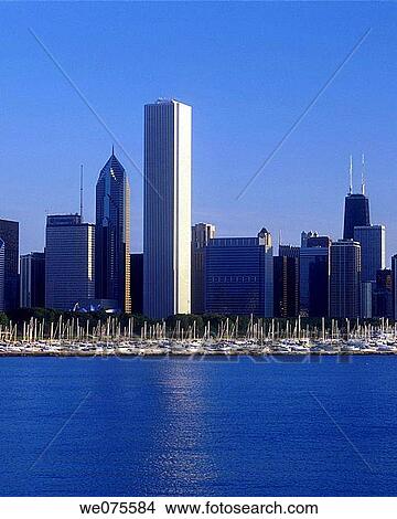 LAKESHORE SKYLINE. DOWNTOWN CHICAGO. ILLINOIS. USA View Large Photo Image Picture - LAKESHORE SKYLINE. DOWNTOWN CHICAGO. ILLINOIS. USA. Fotosearch