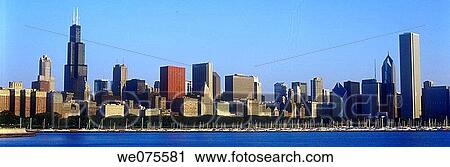 LAKESHORE SKYLINE. DOWNTOWN CHICAGO. ILLINOIS. USA View Large Photo Image Stock Image - LAKESHORE SKYLINE. DOWNTOWN CHICAGO. ILLINOIS. USA. Fotosearch