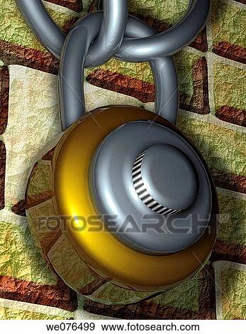 Lock on Chain View Large Photo Image Stock Photo - Lock on Chain. Fotosearch