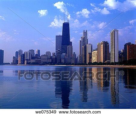 LOOP SKYLINE. LAKESHORE CHICAGO. ILLINOIS. USA View Large Photo Image Stock Photo - LOOP SKYLINE. LAKESHORE CHICAGO. ILLINOIS. USA. Fotosearch