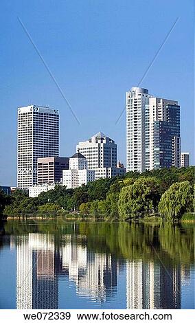 MILWAUKEE SKYLINE. WISCONSIN. USA View Large Photo Image Stock Photo - MILWAUKEE SKYLINE. WISCONSIN. USA. Fotosearch