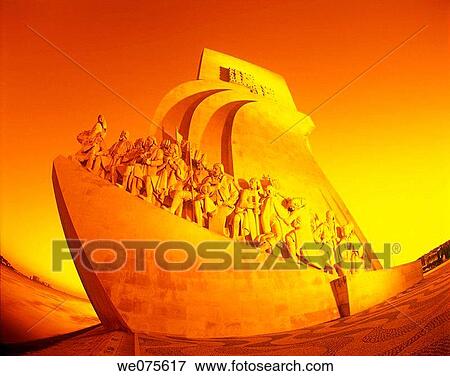 Stock Photo - MONUMENT TO THE. NAVIGATORS PRINCE HENRY THE NAVIGATOR. LISBON PORTUGAL. Fotosearch