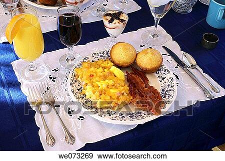 Morning meal at a bed and breakfast in Nashville, Indiana USA. View Large Photo Image Stock Photo - Morning meal at a bed and breakfast in Nashville, Indiana USA.. Fotosearch