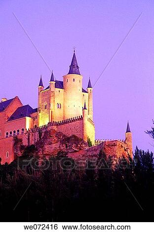 Night view of the Alcazar, Segovia. Castilla-Leon, Spain View Large Photo Image Stock Photograph - Night view of the Alcazar, Segovia. Castilla-Leon, Spain. Fotosearch