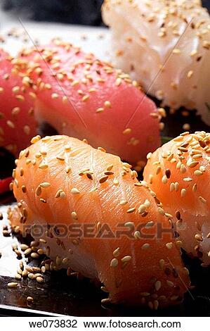 Nigiri-zushi View Large Photo Image Stock Image - Nigiri-zushi. Fotosearch