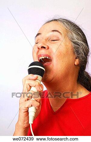 Older Woman Singing View Large Photo Image Stock Photo - Older Woman Singing. Fotosearch