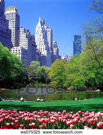 Stock Photography - POND CENTRAL PARK. SOUTH MIDTOWN. MANHATTAN NEW YORK. USA. Fotosearch