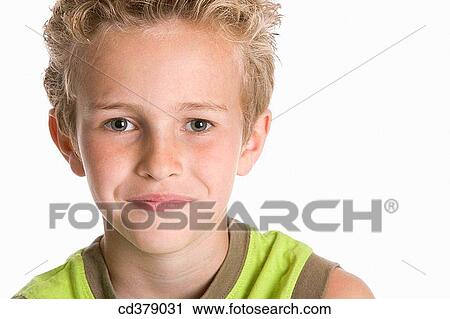 Stock Image - Portrait of a blond boy. Fotosearch