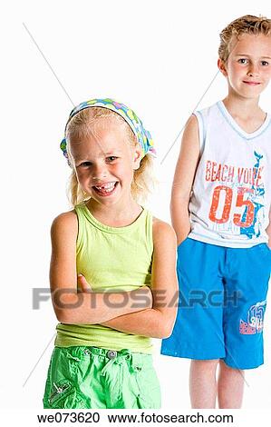 Portrait of brother and sister View Large Photo Image Stock Image - Portrait of brother and sister. Fotosearch