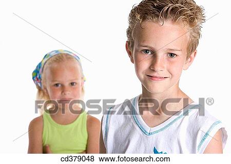 Portrait of brother and sister View Large Photo Image Stock Photo - Portrait of brother and sister. Fotosearch