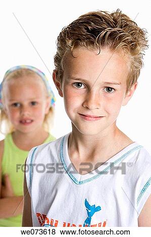 Portrait of brother and sister View Large Photo Image Stock Photo - Portrait of brother and sister. Fotosearch