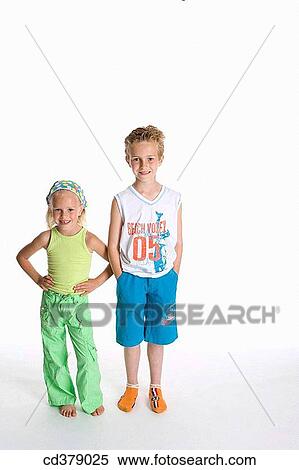 Stock Photography - Portrait of brother and sister. Fotosearch