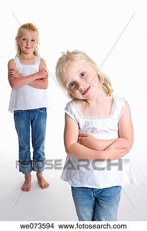Portrait of two blond girls View Large Photo Image Picture - Portrait of two blond girls. Fotosearch