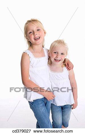 Portrait of two blond girls View Large Photo Image Stock Photo - Portrait of two blond girls. Fotosearch