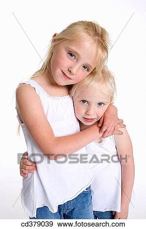 Portrait of two blond girls View Large Photo Image Stock Photo - Portrait of two blond girls. Fotosearch