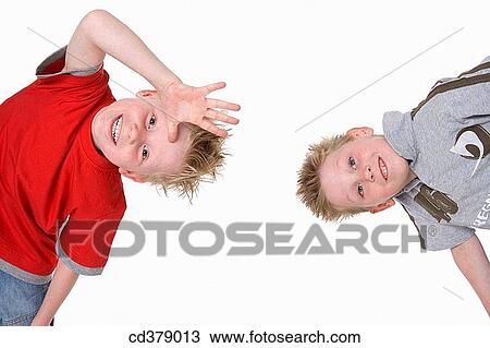 Stock Image - Portrait of two boys. Fotosearch