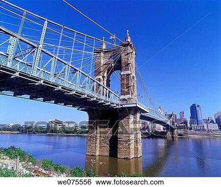 ROEBLING SUSPENSION. BRIDGE OHIO RIVER. CINCINNATI. USA View Large Photo Image Stock Photograph - ROEBLING SUSPENSION. BRIDGE OHIO RIVER. CINCINNATI. USA. Fotosearch
