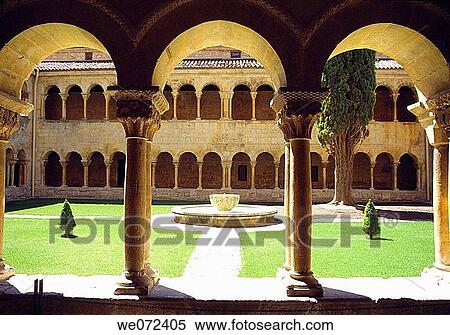 Romanesque cloister of Santo Domingo de Silos monastery. Burgos province, Castilla-Leon, Spain View Large Photo Image Stock Photography - Romanesque cloister of Santo Domingo de Silos monastery. Burgos province, Castilla-Leon, Spain. Fotosearch