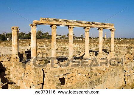 Sabratha Roman site, Tripolitania, Libya. View Large Photo Image Stock Photograph - Sabratha Roman site, Tripolitania, Libya.. Fotosearch