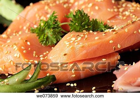 Stock Photo - Salmon Sashimi. Fotosearch