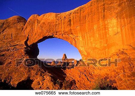 SCENIC NORTH WINDOW. ARCHES NATIONAL PARK. UTAH. USA View Large Photo Image Stock Photography - SCENIC NORTH WINDOW. ARCHES NATIONAL PARK. UTAH. USA. Fotosearch