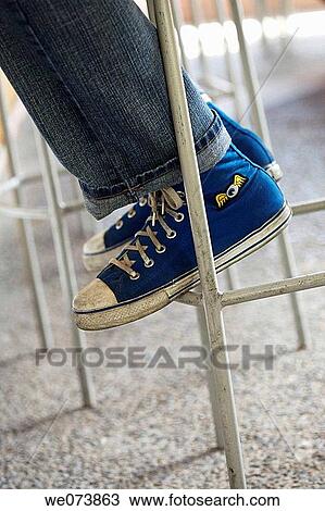 Shoes on a stool View Large Photo Image Stock Image - Shoes on a stool. Fotosearch
