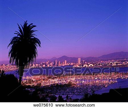 Stock Image - SKYLINE AND YATCH CLUB. SAN DIEGO CALIFORNIA. USA. Fotosearch