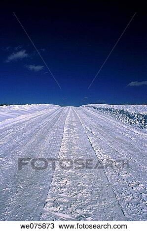 snow covered rural road View Large Photo Image Stock Image - snow covered rural road. Fotosearch