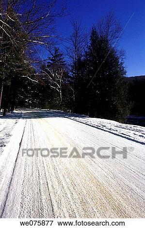 snow covered rural road View Large Photo Image Stock Photo - snow covered rural road. Fotosearch