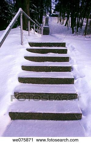 snow covered steps View Large Photo Image Stock Image - snow covered steps. Fotosearch