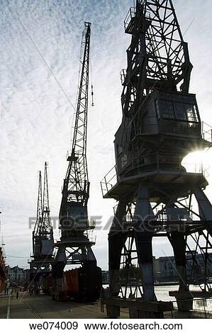 Steam driven industrial cranes in Bristol harbour, England, UK View Large Photo Image Stock Photo - Steam driven industrial cranes in Bristol harbour, England, UK. Fotosearch