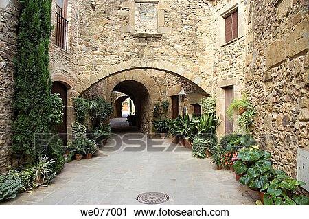 Streets in Monells. Baix Emporda, Girona province, Catalonia, Spain View Large Photo Image Stock Image - Streets in Monells. Baix Emporda, Girona province, Catalonia, Spain. Fotosearch